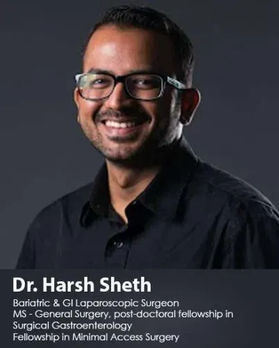 imgi_4_harsh-shethjpeg - Harsh Seth New Portrait of Dr. Harsh Sheth, Bariatric & GI Laparoscopic Surgeon, smiling in a dark shirt with glasses.